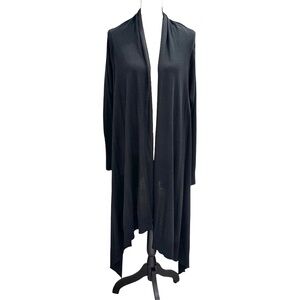 VINTAGE DKNY BLACK SILK CASHMERE KNIT MULTIWAY CONVERTIBLE OPEN CARDIGAN SWEATER